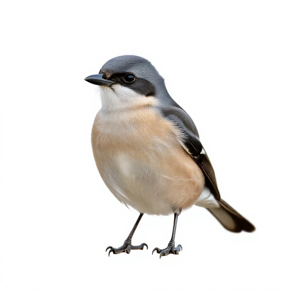 Northern shrike isolated on a white background