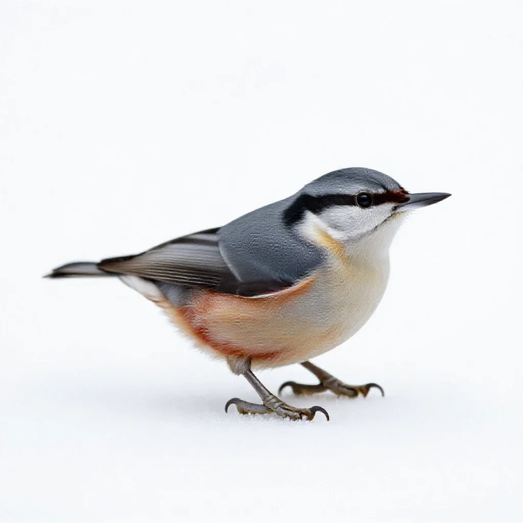 Nuthatch isolated on a white background