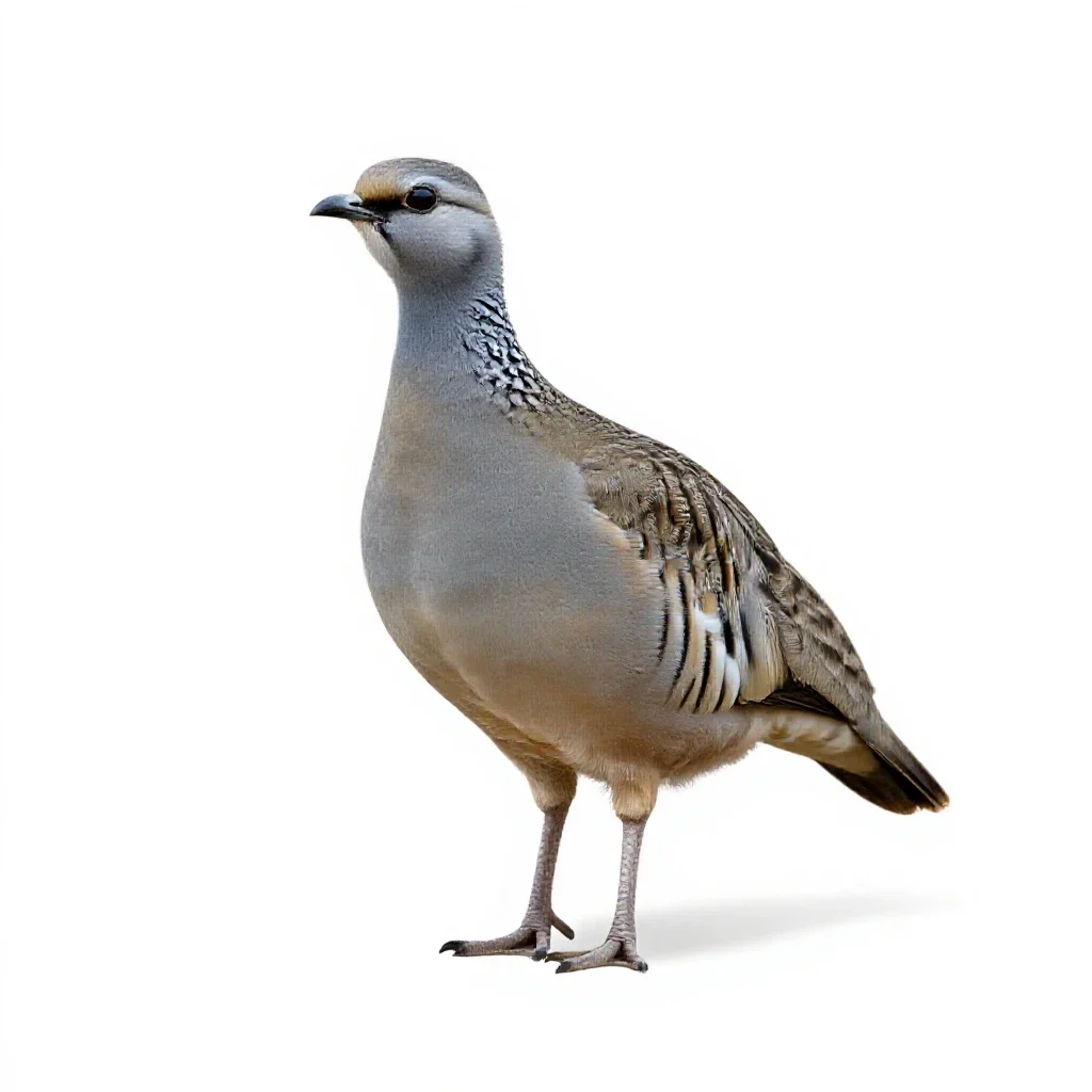 Painted sandgrouse isolated on a white background