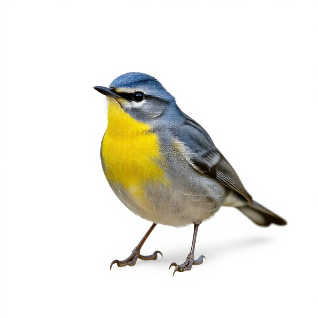 Parula warbler isolated on a white background