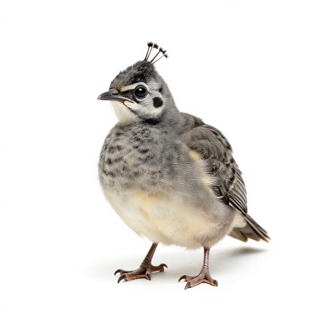 Peachick isolated on a white background