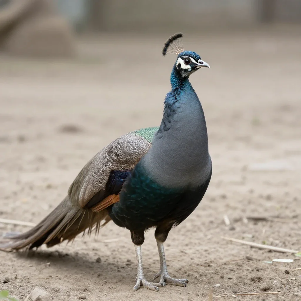 Peafowl isolated on a white background