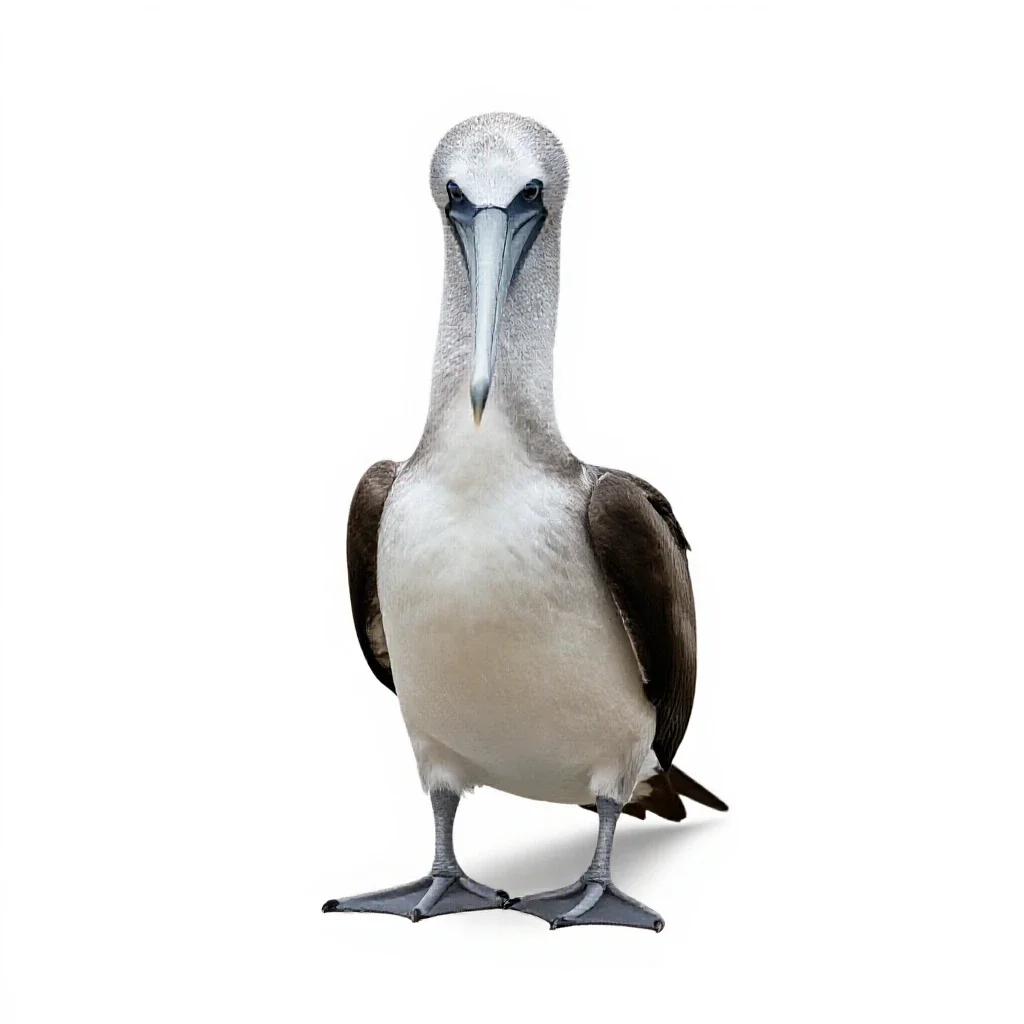 Pelecaniform seabird isolated on a white background