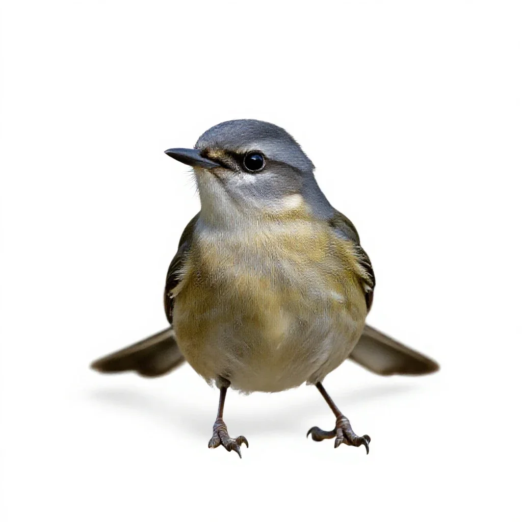 Pewee isolated on a white background