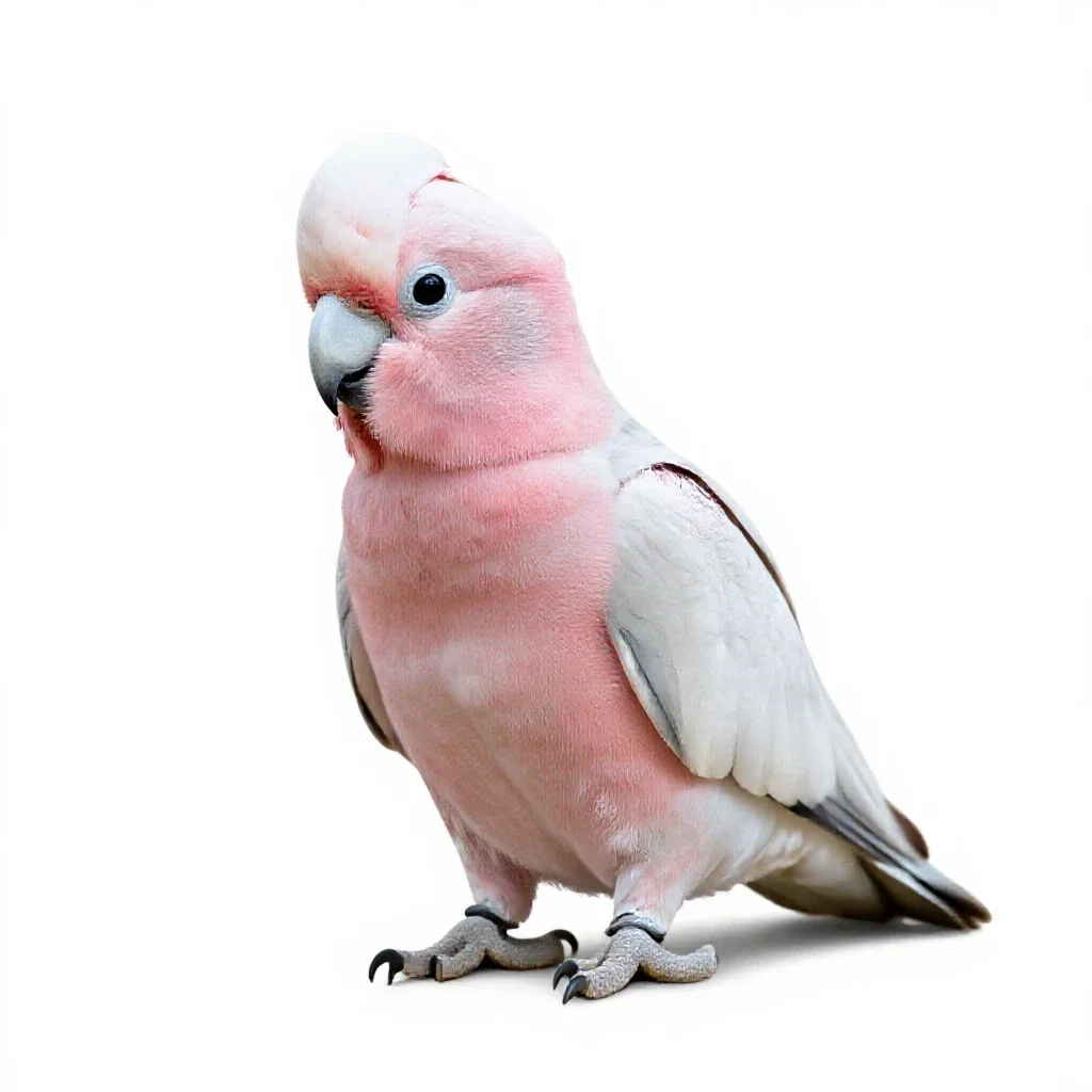Pink cockatoo isolated on a white background