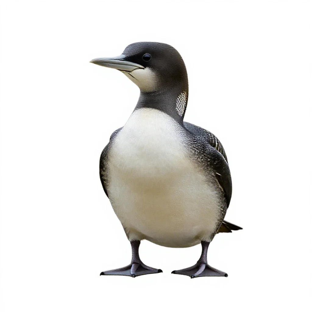 Podicipitiform seabird isolated on a white background
