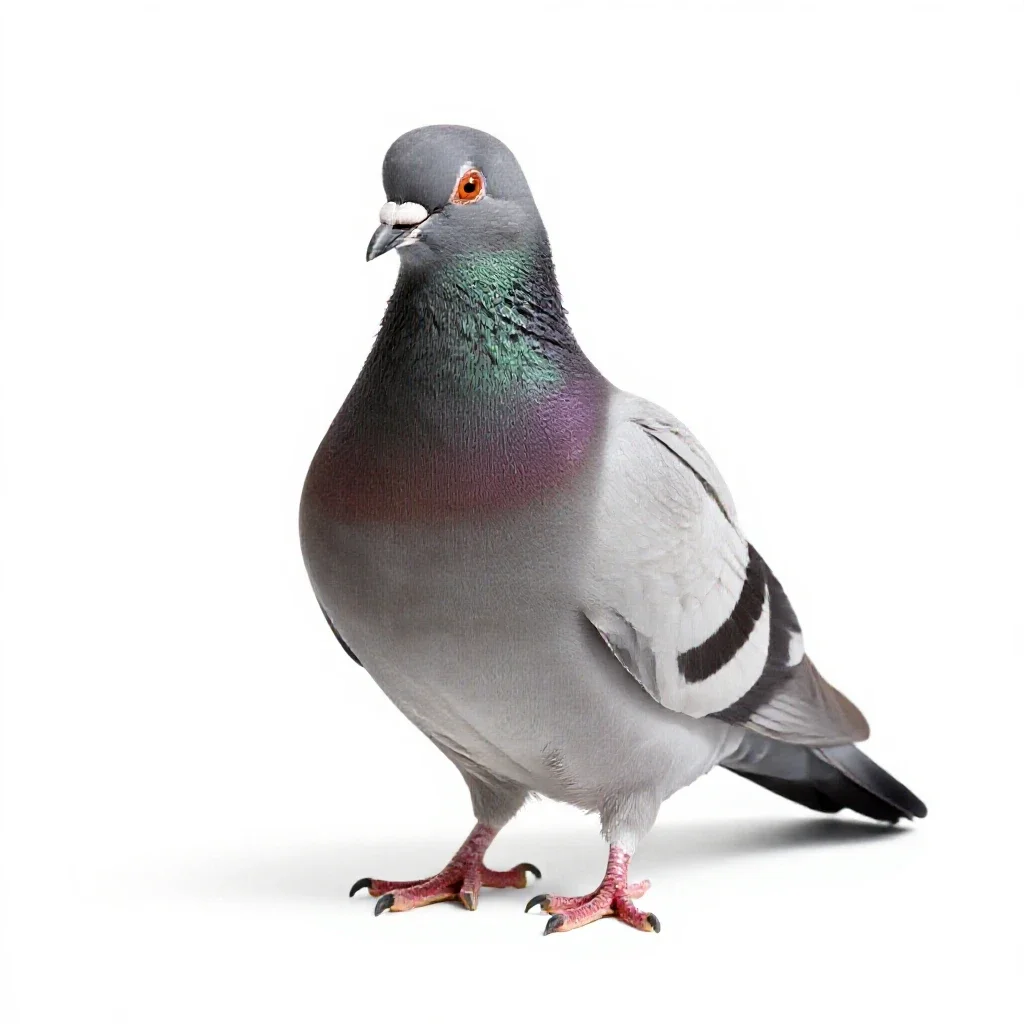 Pouter pigeon isolated on a white background