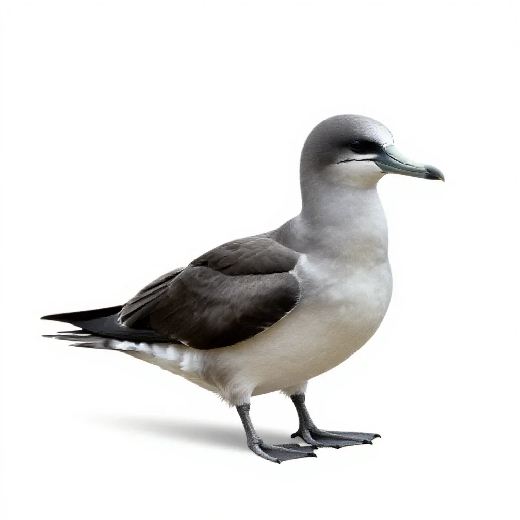 Procellariiform seabird isolated on a white background