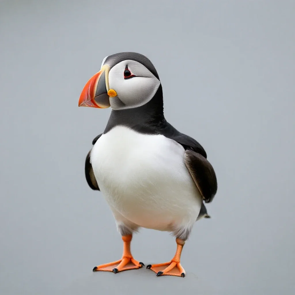 Puffin isolated on a white background