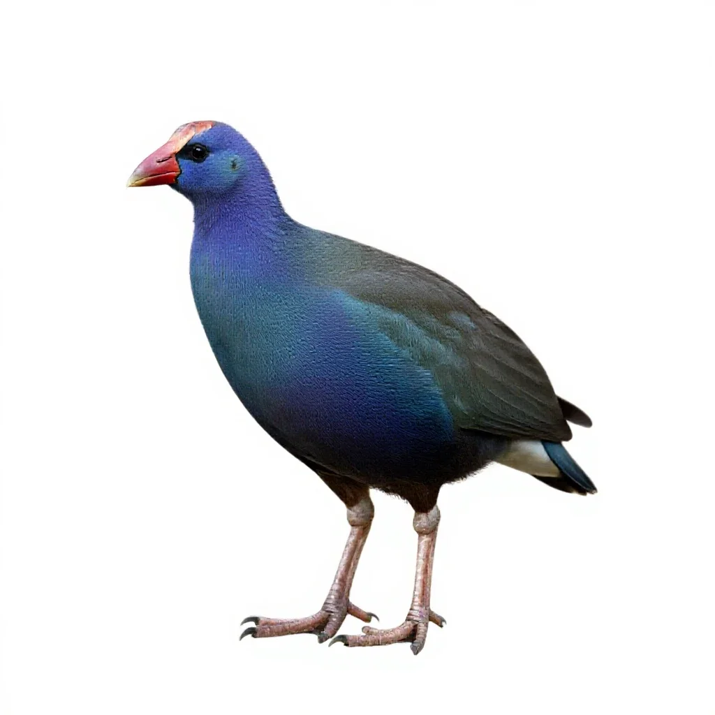 Purple gallinule isolated on a white background