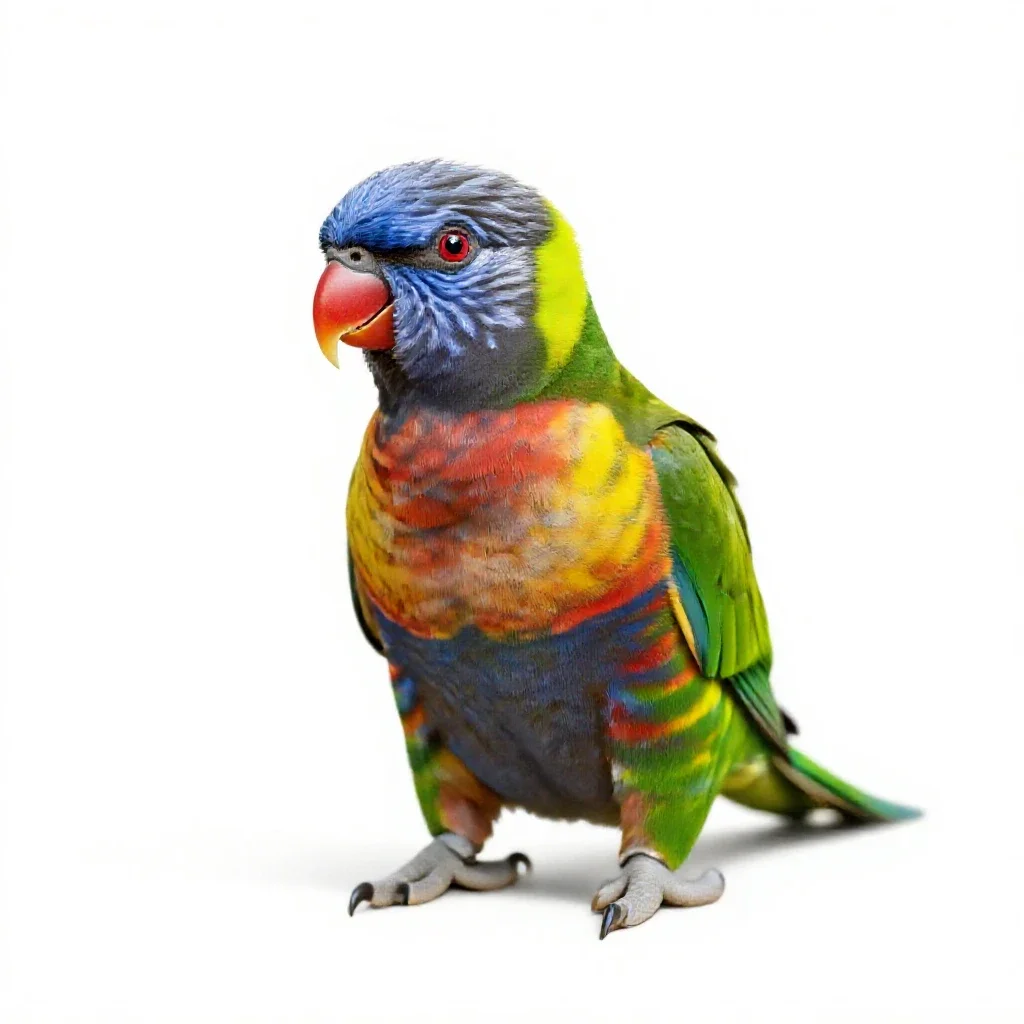 Rainbow lorikeet isolated on a white background