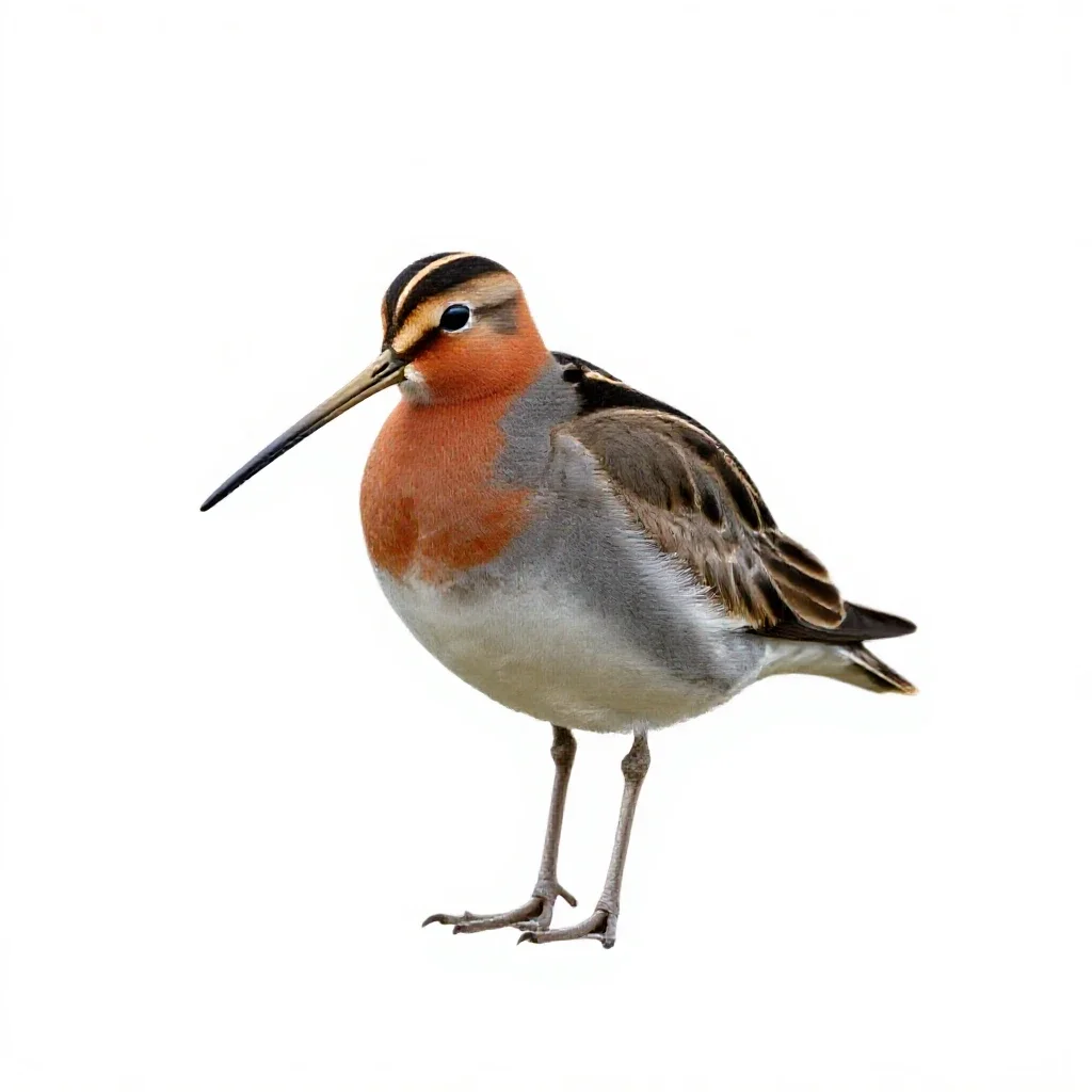 Red-breasted snipe isolated on a white background