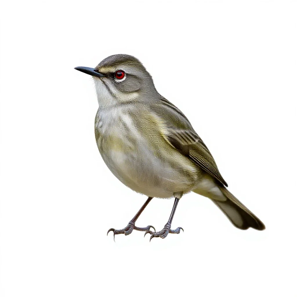 Red-eyed vireo isolated on a white background
