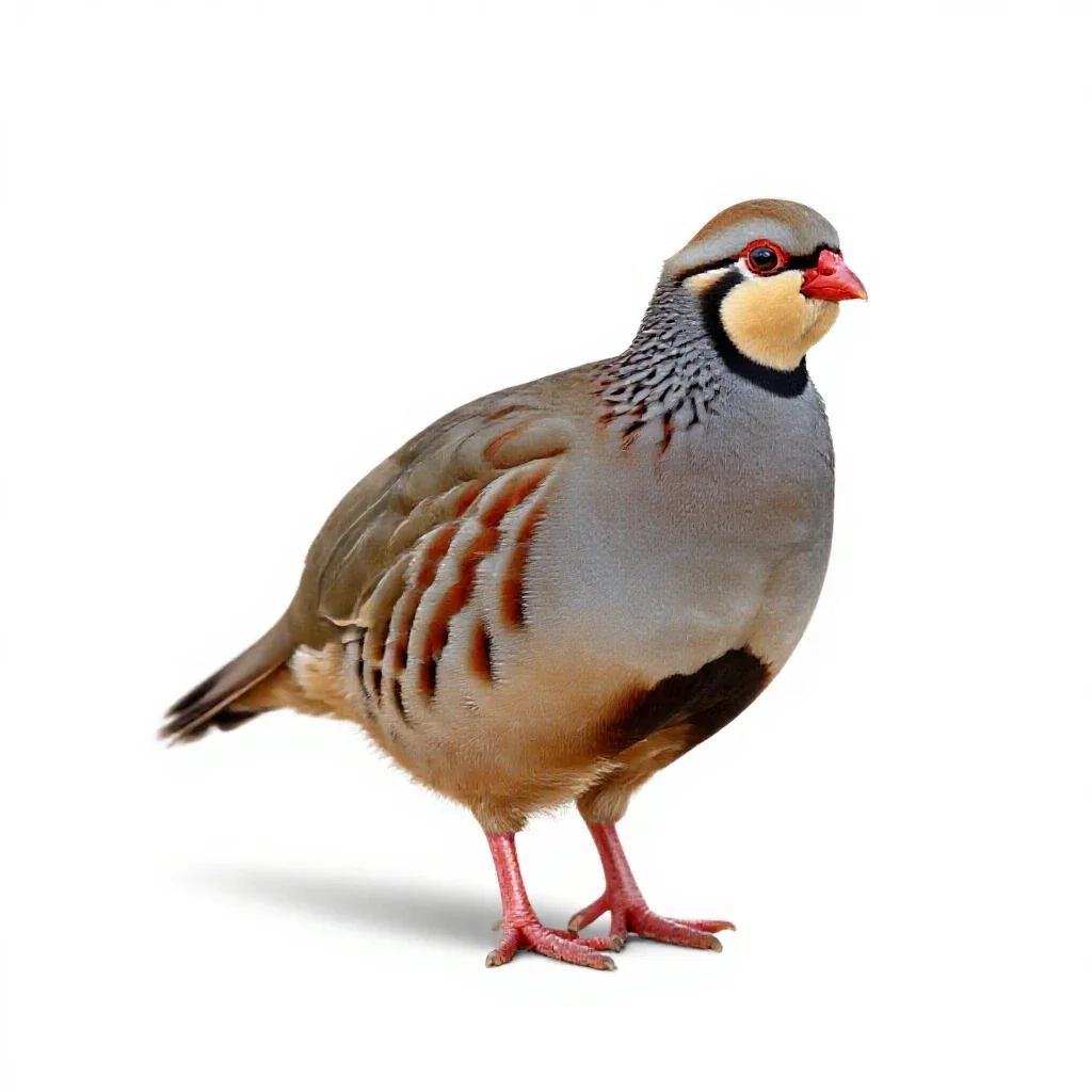 Red-legged partridge isolated on a white background