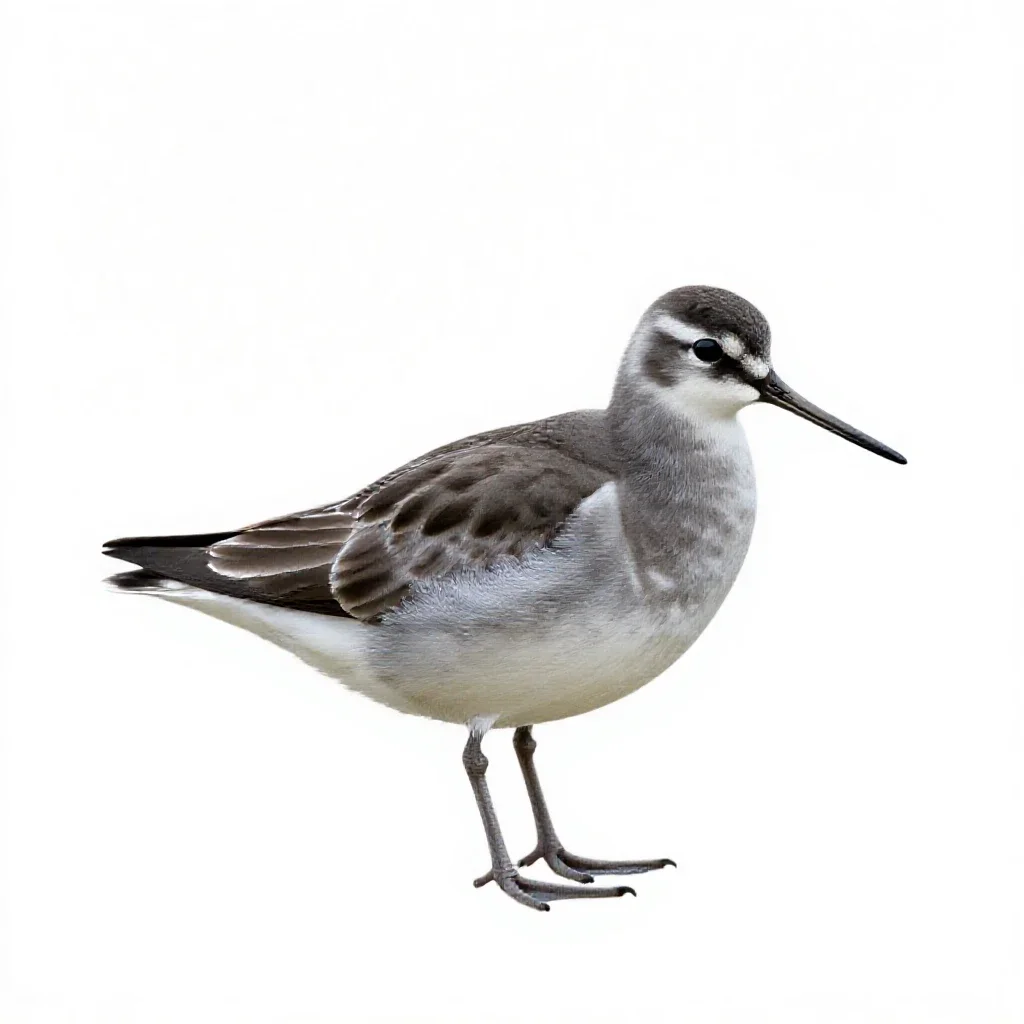 Red phalarope isolated on a white background