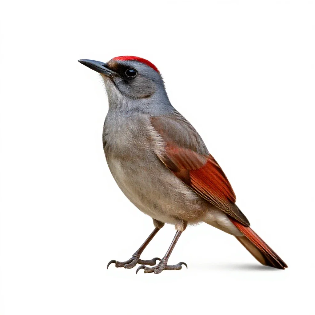 Red-shafted flicker isolated on a white background