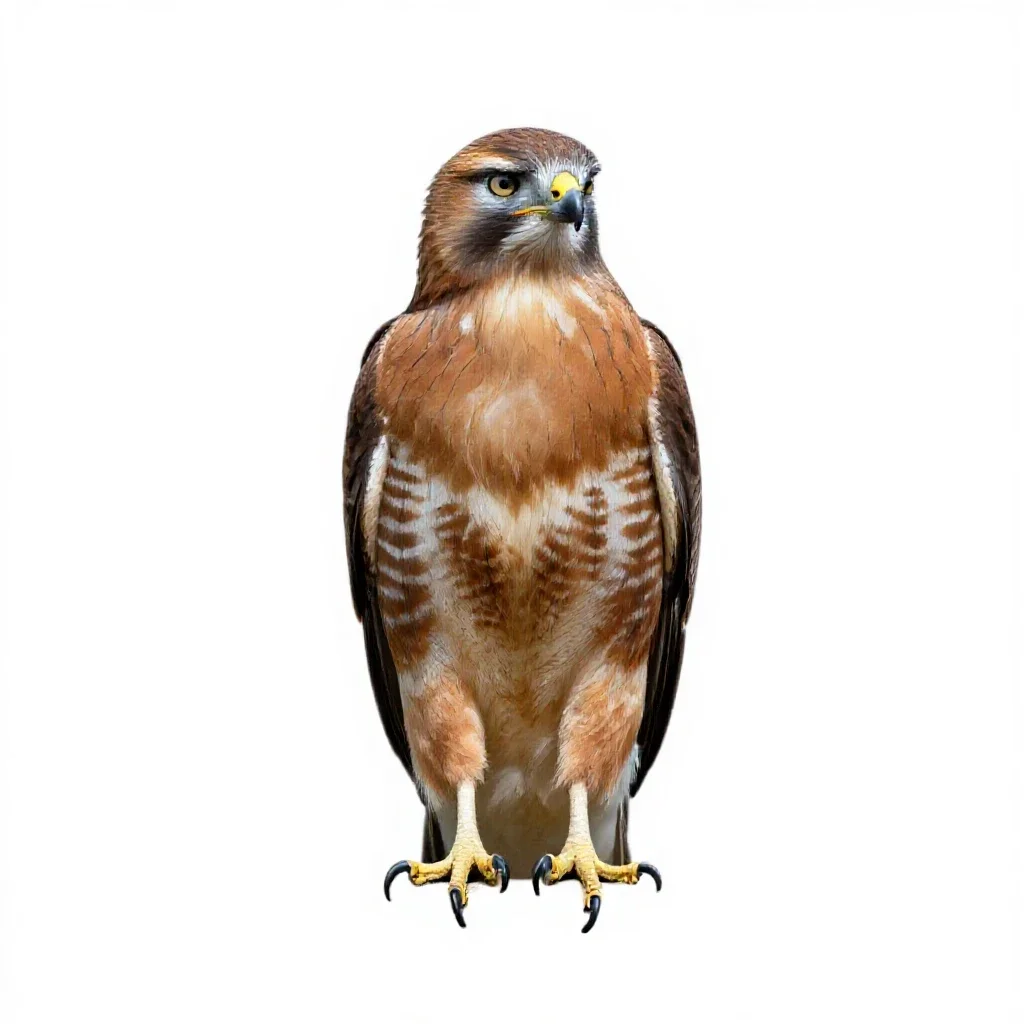 Red-shouldered hawk isolated on a white background