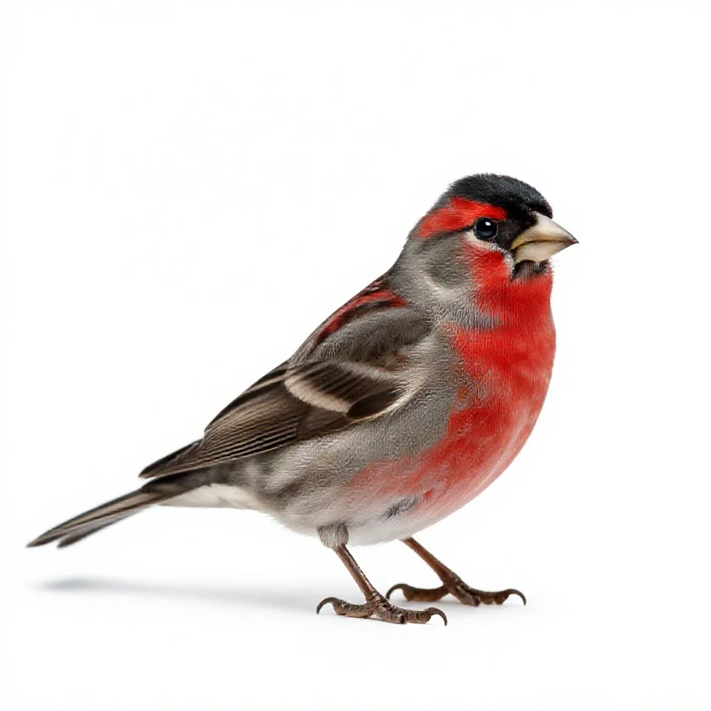 Red siskin isolated on a white background