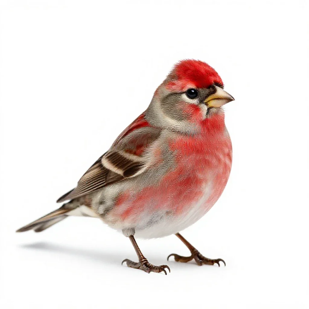 Redpoll isolated on a white background