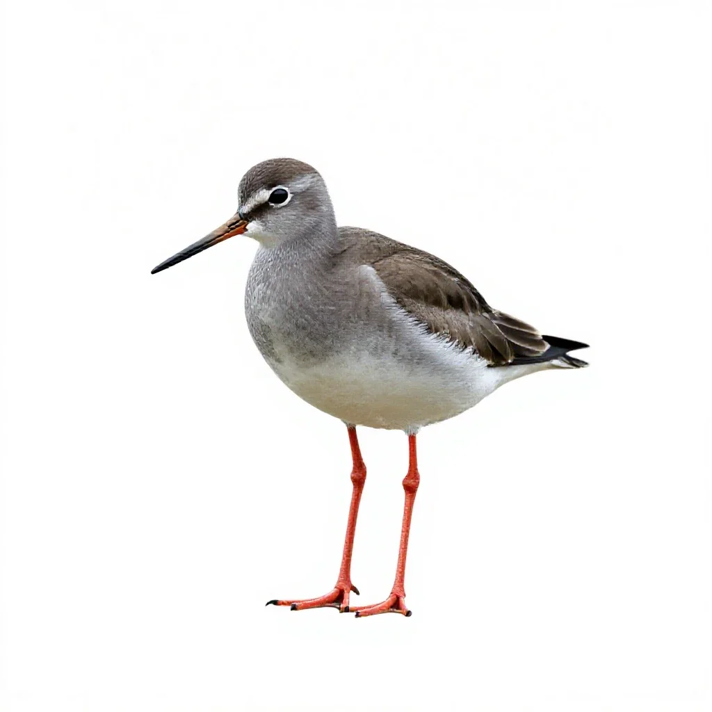 Redshank isolated on a white background