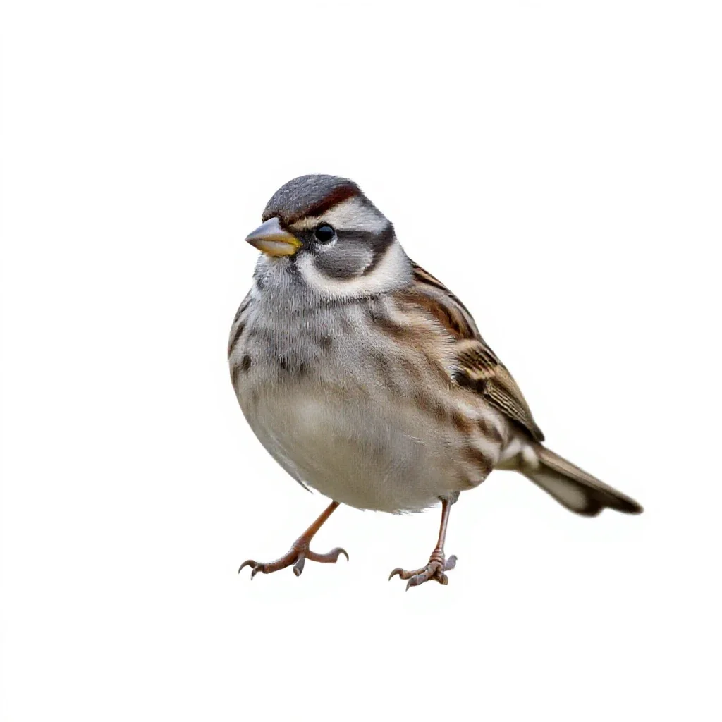 Reed bunting isolated on a white background