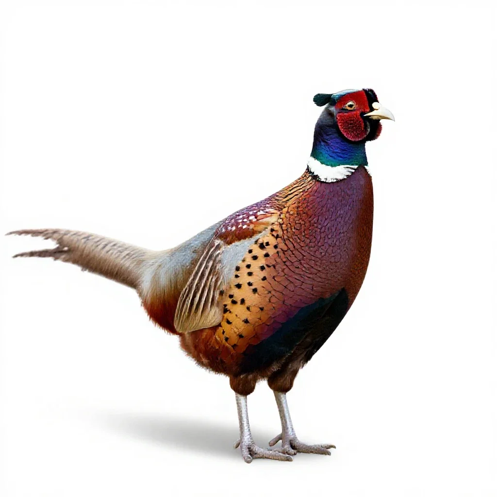 Ring-necked pheasant isolated on a white background