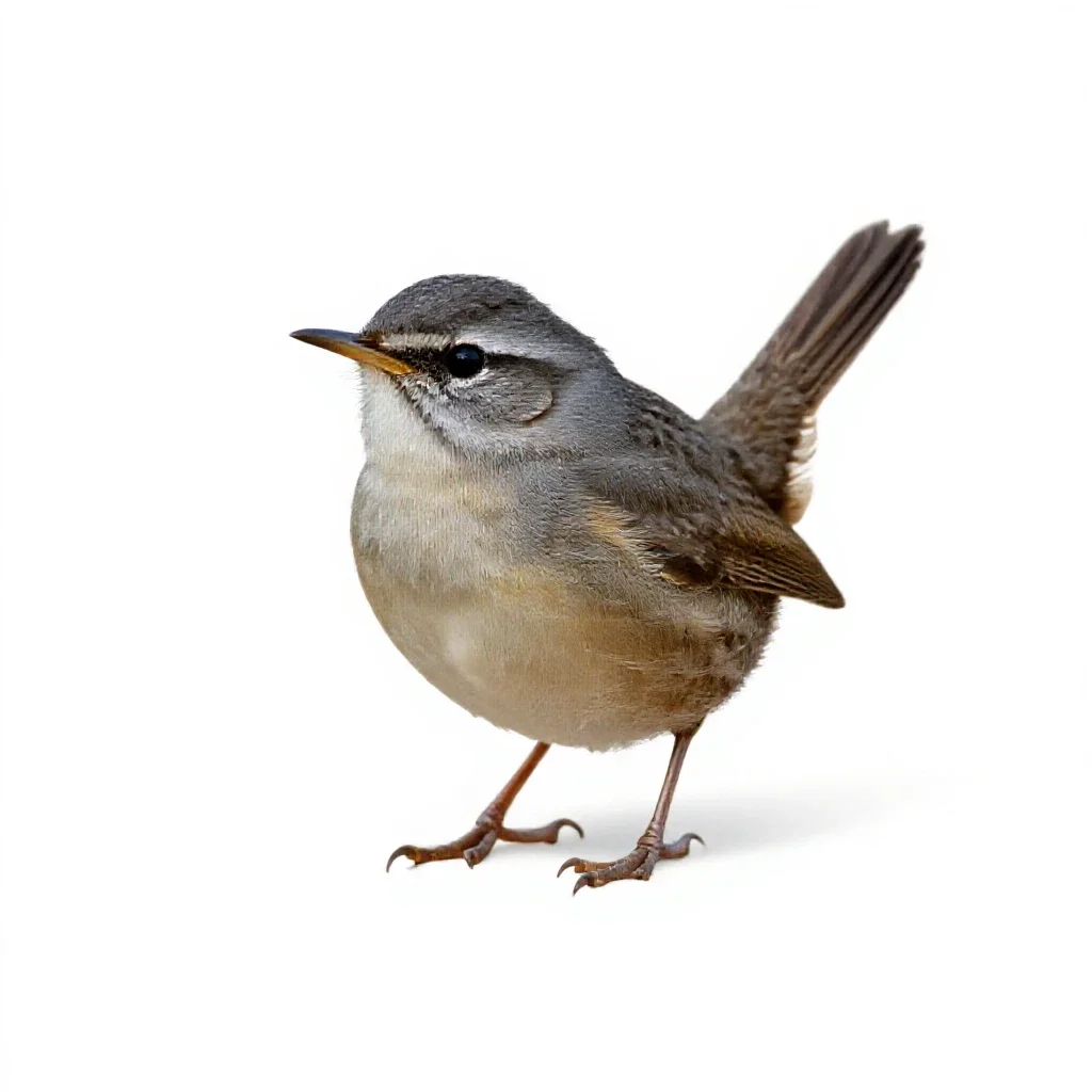 Rock wren isolated on a white background