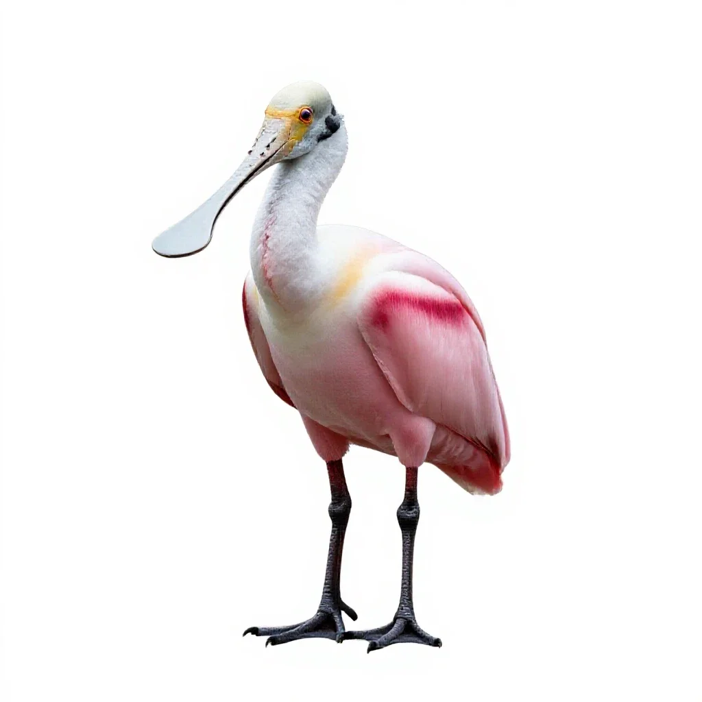 Roseate spoonbill isolated on a white background