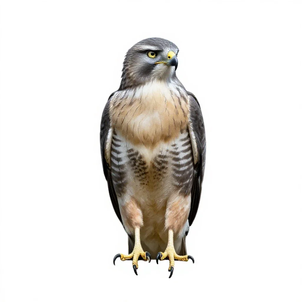 Rough-legged hawk isolated on a white background