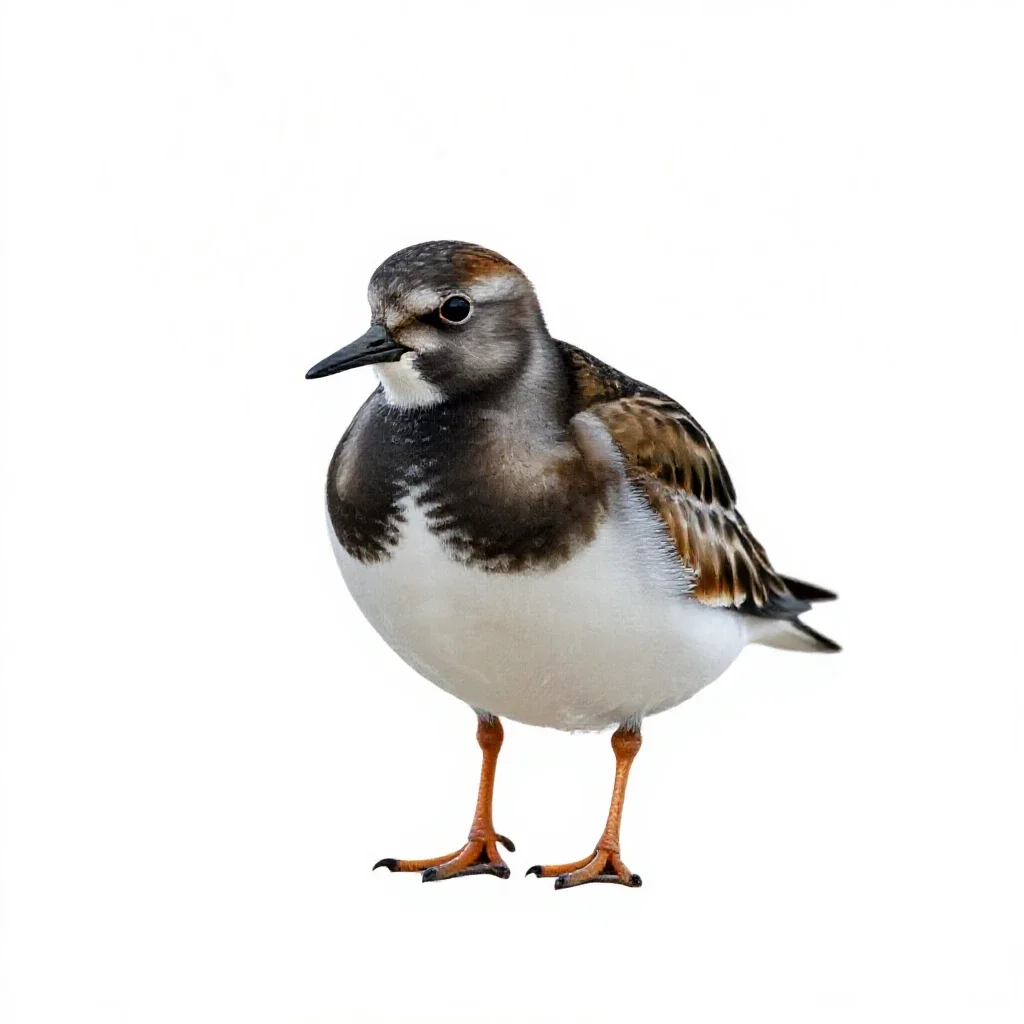 Ruddy turnstone isolated on a white background