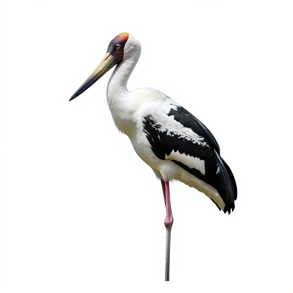 Saddlebill isolated on a white background