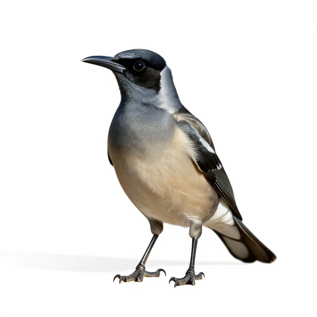 Satin bowerbird isolated on a white background
