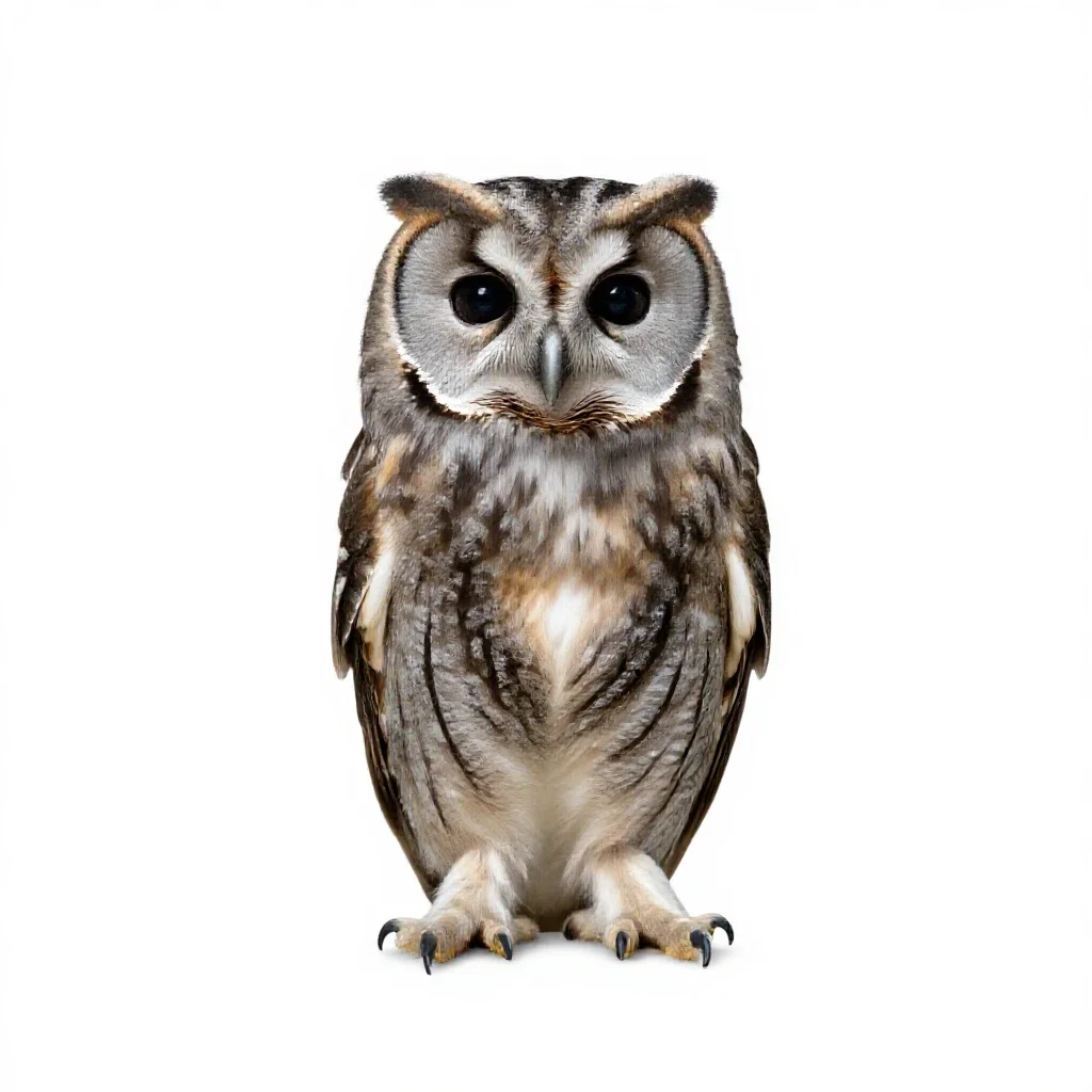 Scops owl isolated on a white background