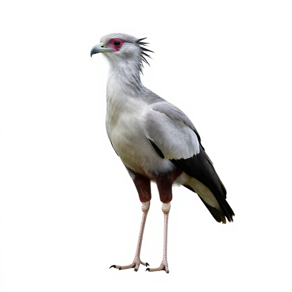 Secretary bird isolated on a white background