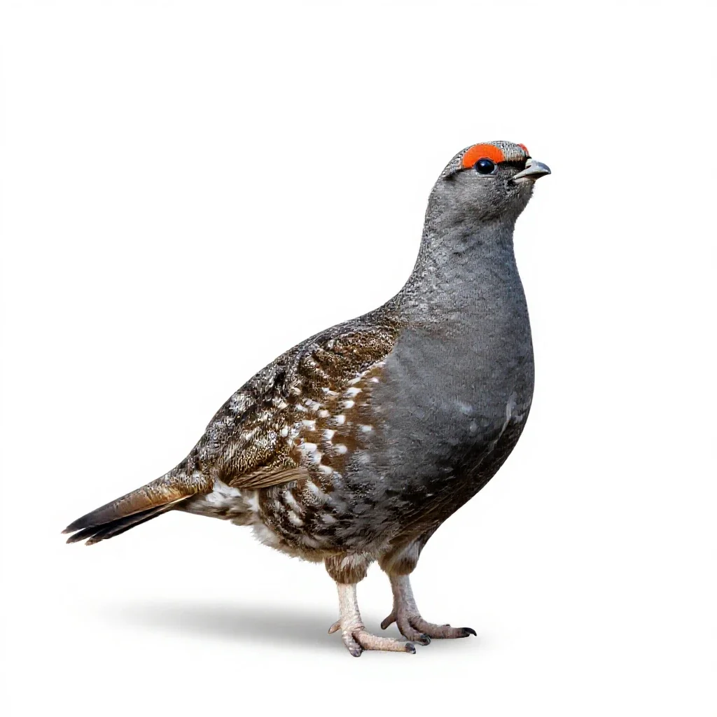 Sharp-tailed grouse isolated on a white background