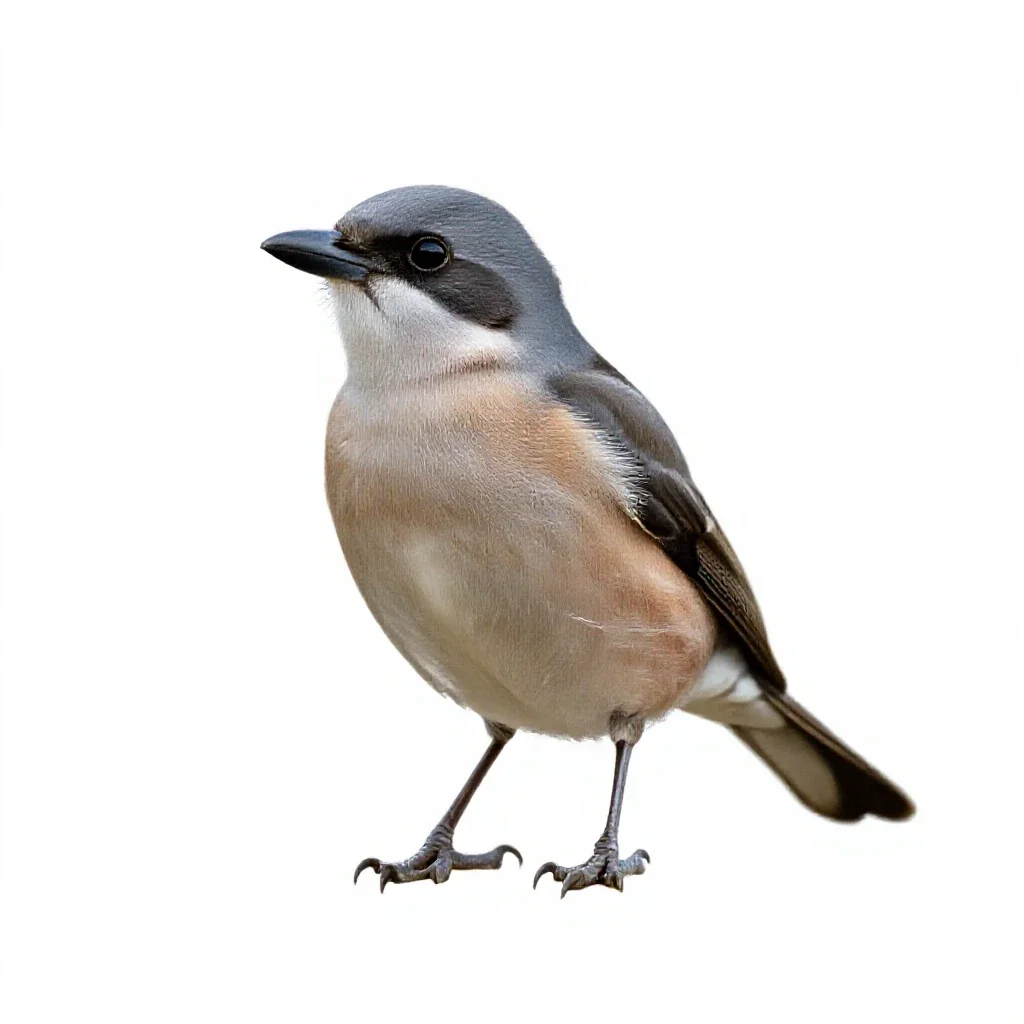 Shrike isolated on a white background