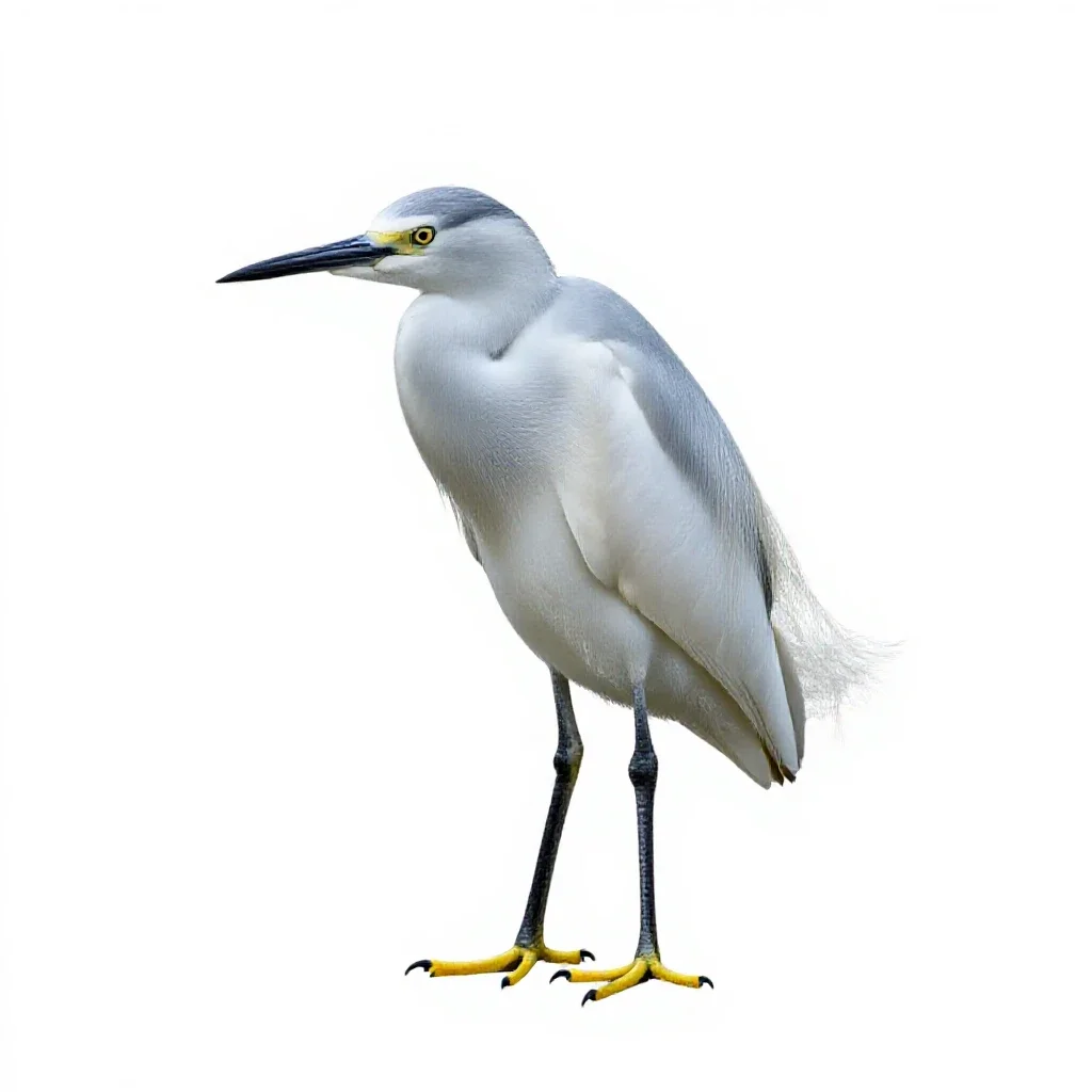 Snowy egret isolated on a white background