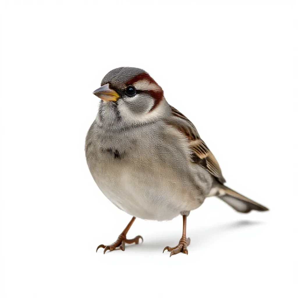 Song sparrow isolated on a white background