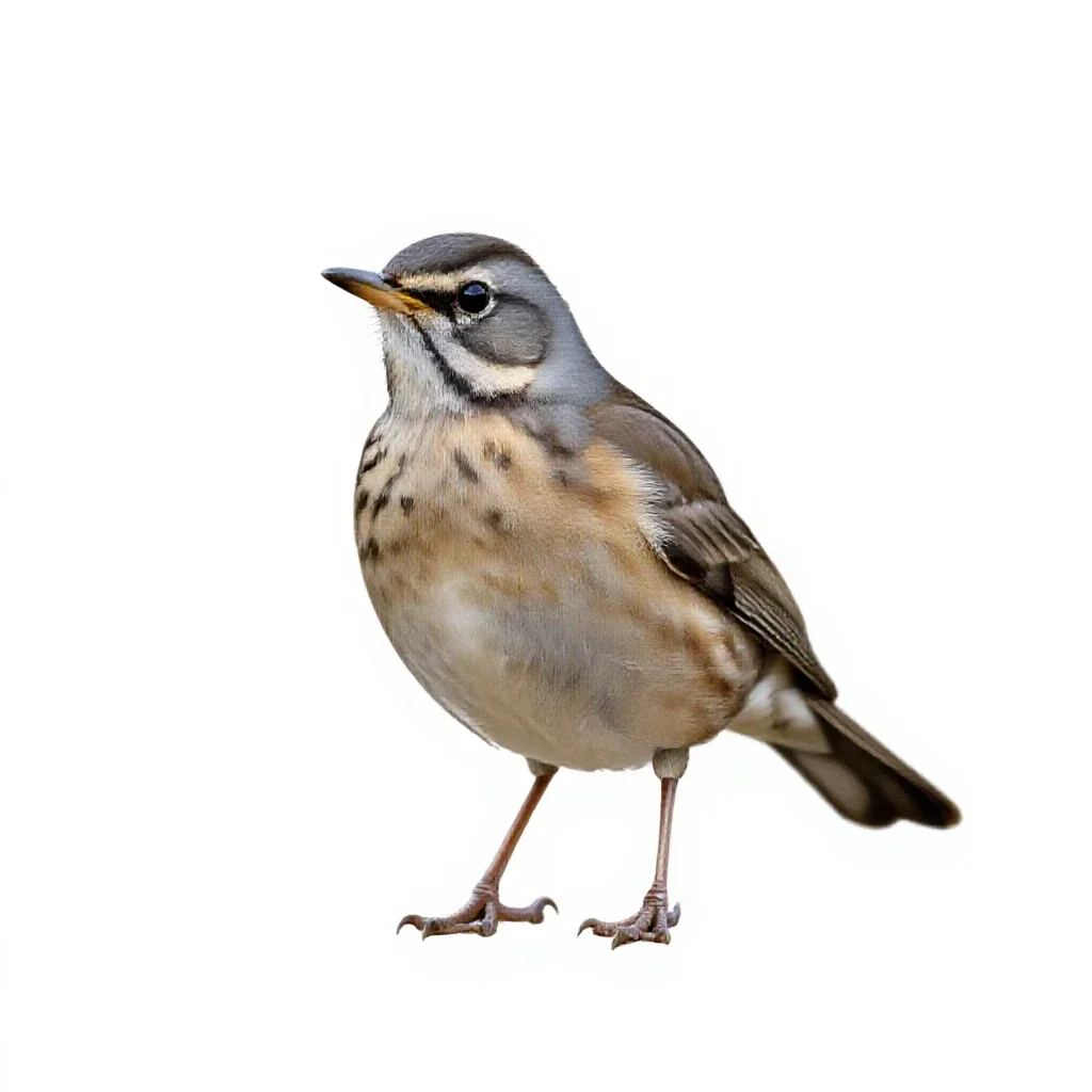 Song thrush isolated on a white background