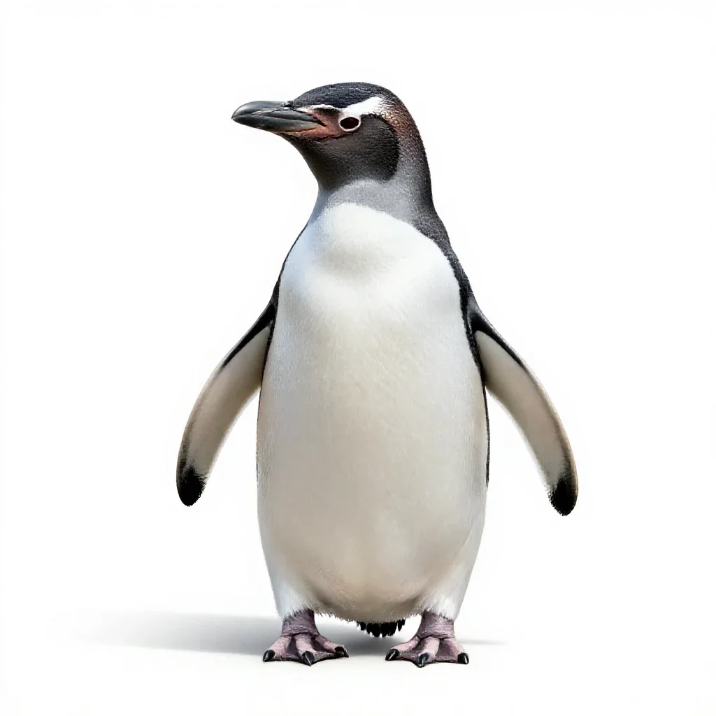 Sphenisciform seabird isolated on a white background