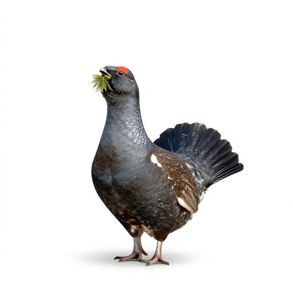 Spruce grouse isolated on a white background
