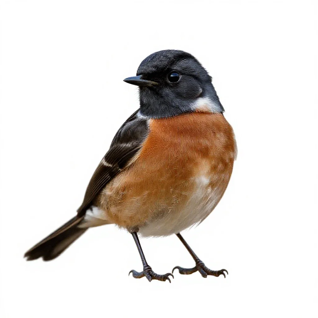Stonechat isolated on a white background