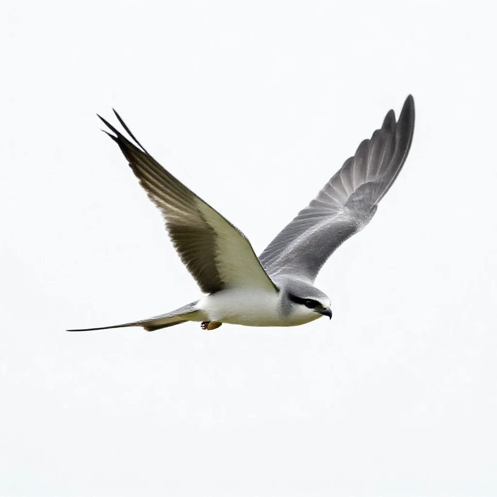Swallow-tailed kite isolated on a white background