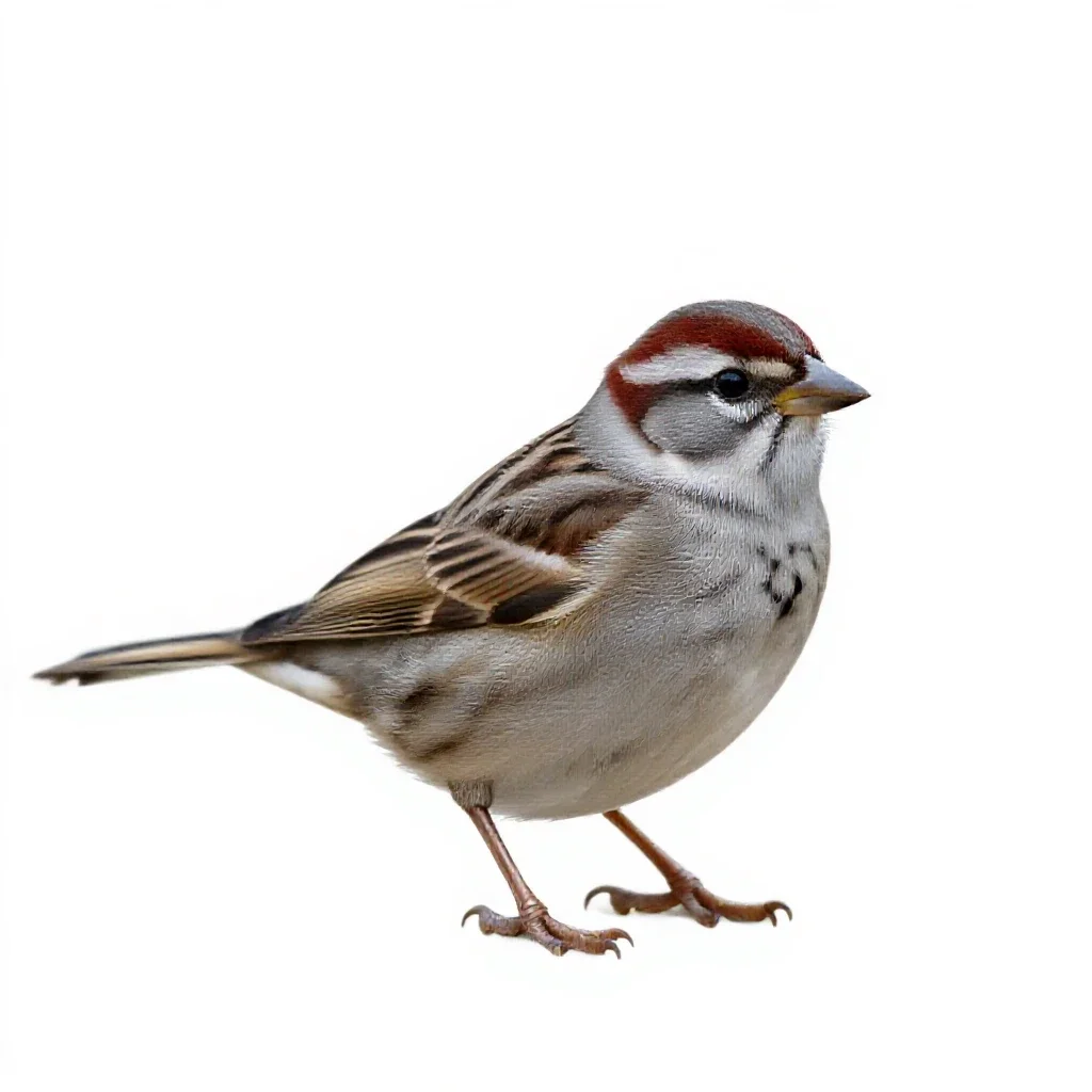 Swamp sparrow isolated on a white background