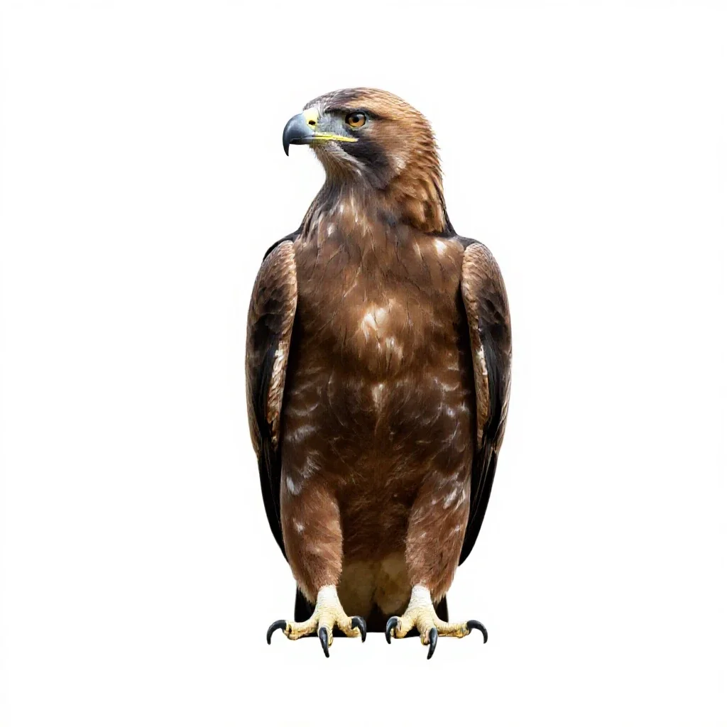 Tawny eagle isolated on a white background