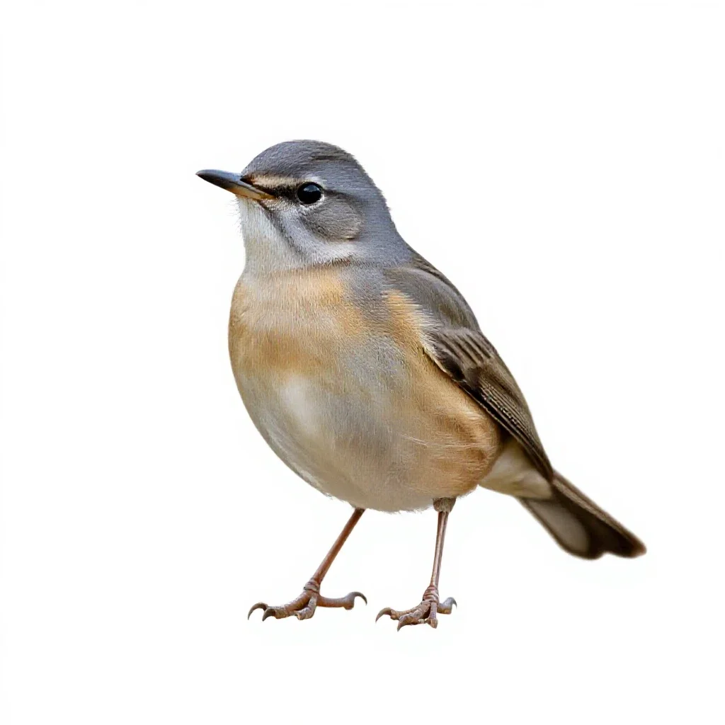 Thrush nightingale isolated on a white background