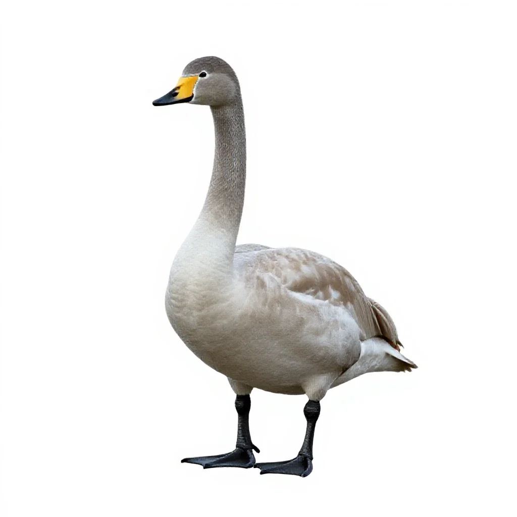Tundra swan isolated on a white background