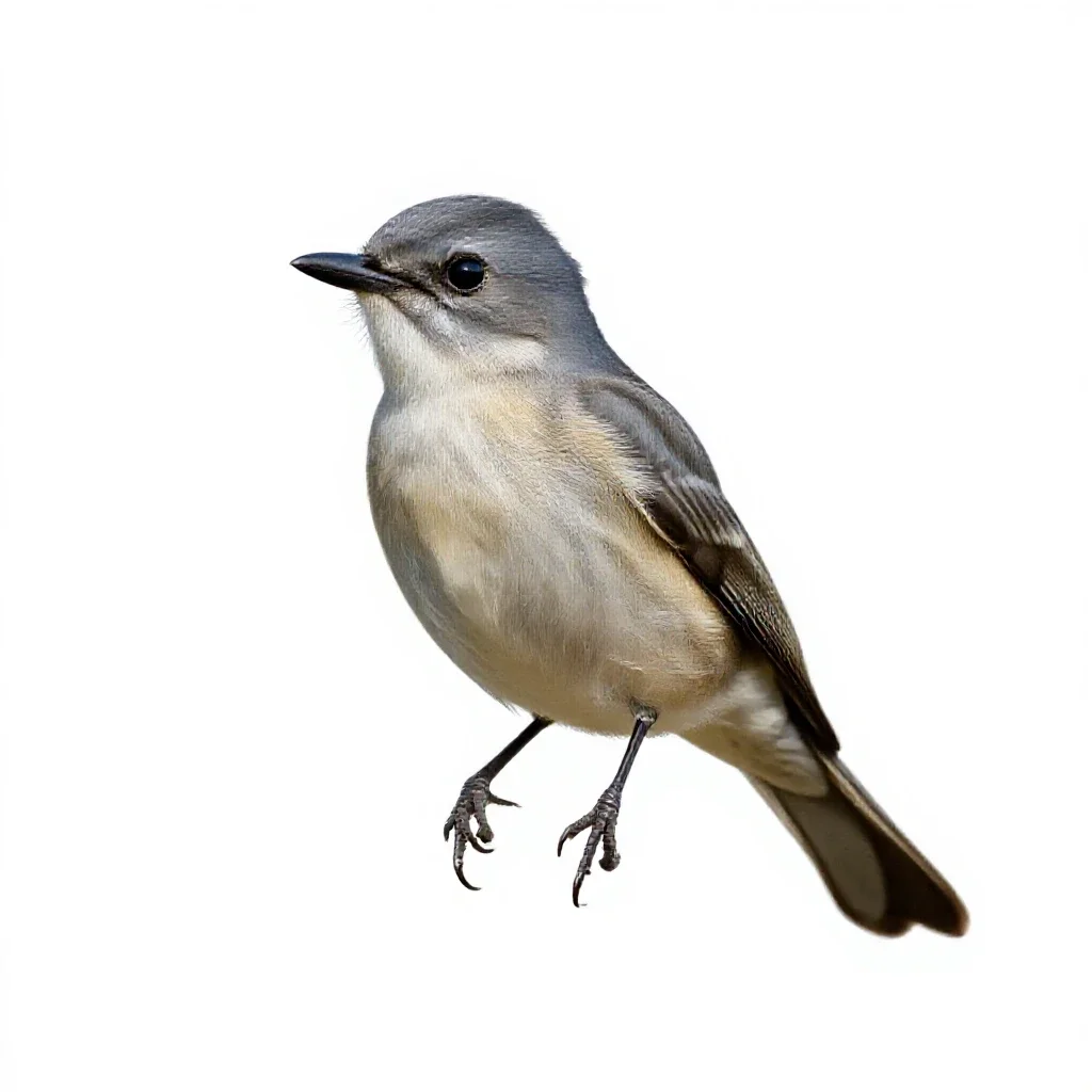 Vermillion flycatcher isolated on a white background