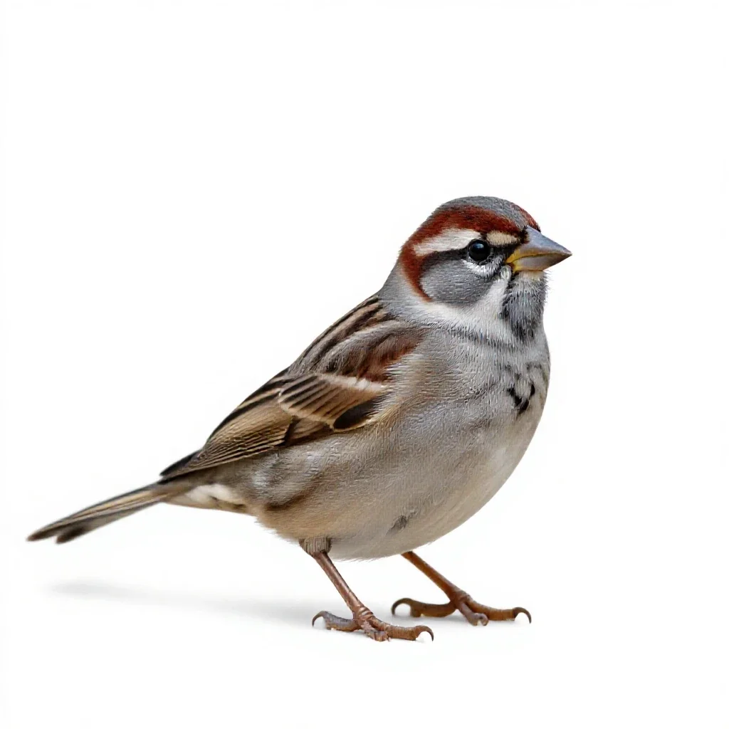 Vesper sparrow isolated on a white background
