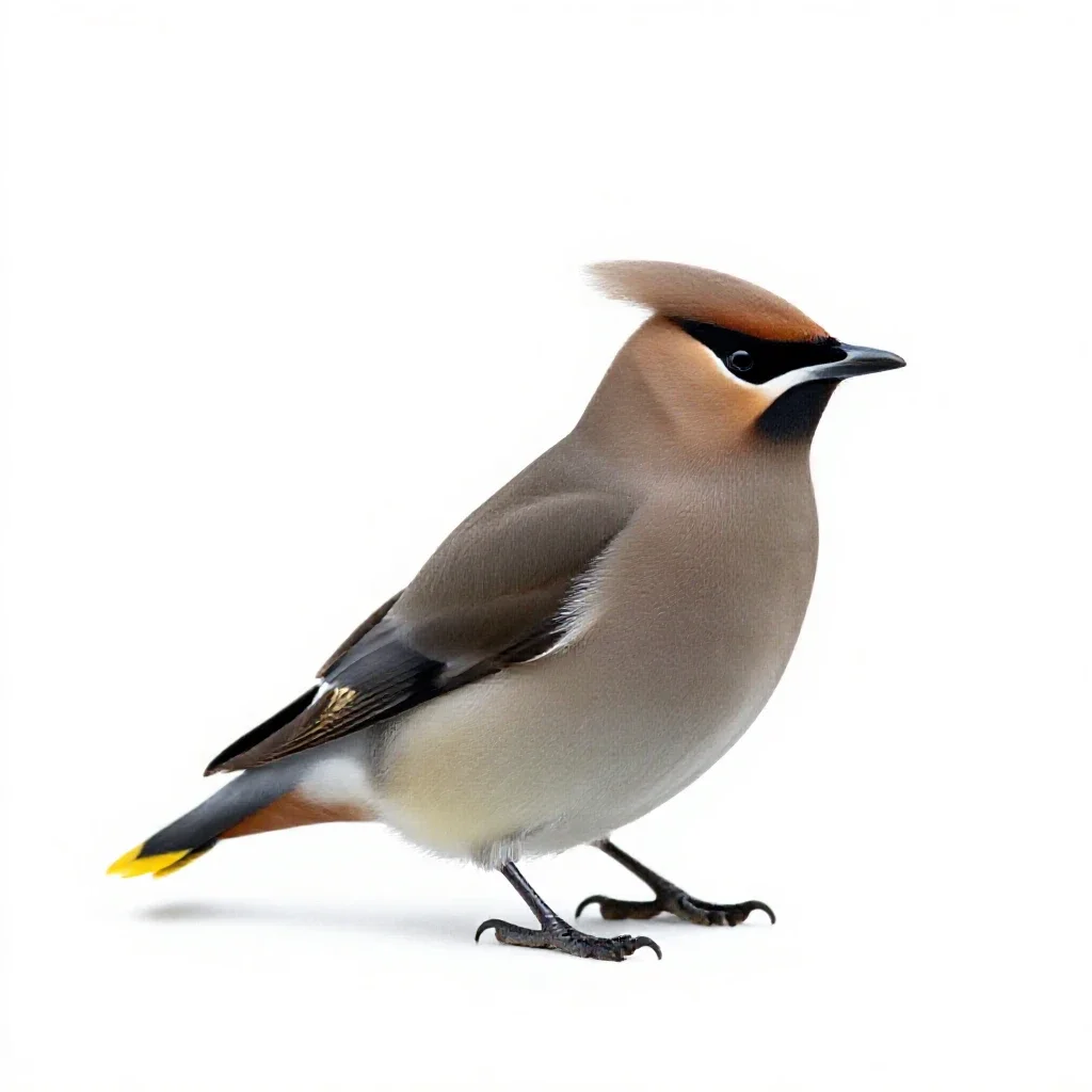 Waxwing isolated on a white background